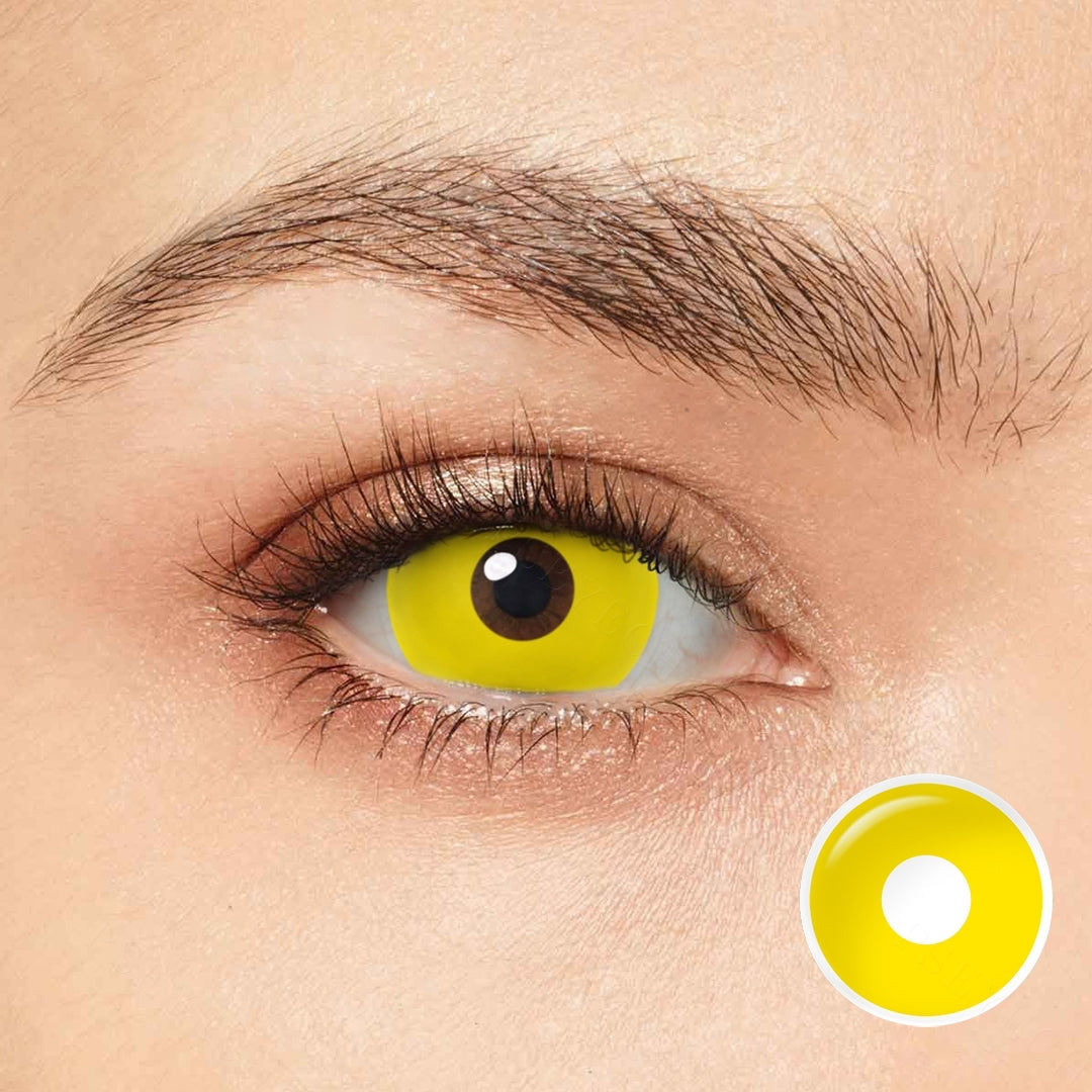  uv glow yellow contact lenses